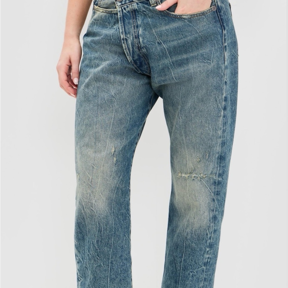 R13 Distressed Blue Boyfriend Jeans - Picture 2 of 4